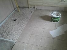 Wet Room Floor 02 -01- Mosaic Tiles Fitted